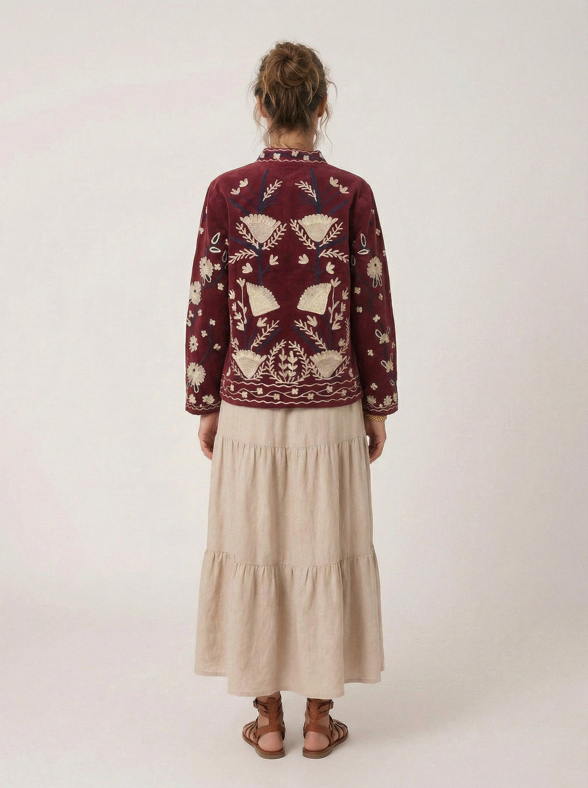 Chaqueta Suzani Bordeaux - KOKORO