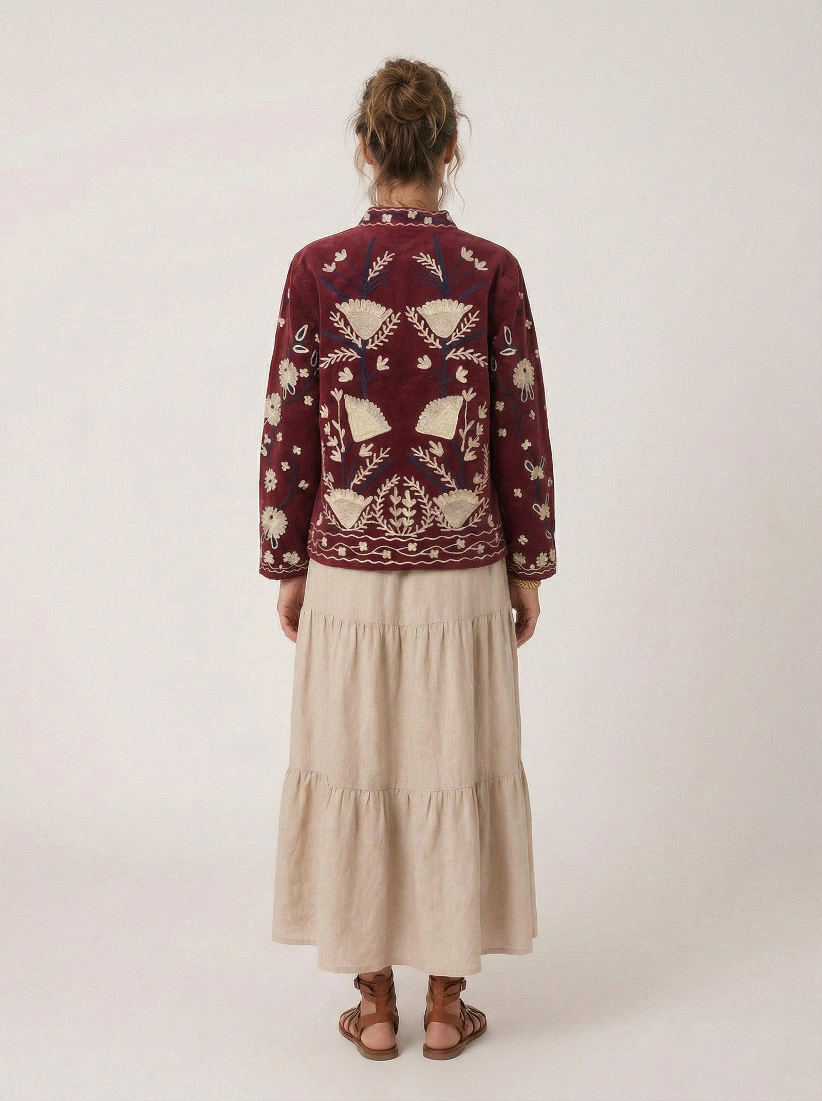 Chaqueta Suzani Bordeaux - KOKORO